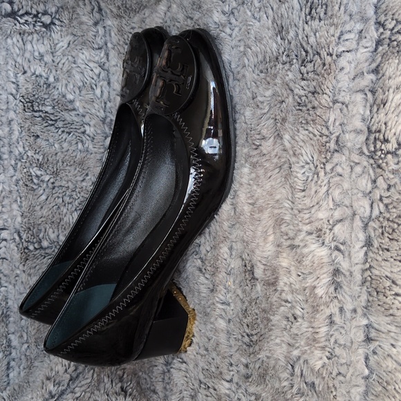 Tory Burch Amy patent leather block heel pumps Women's Sz 8.5 - Picture 4 of 5